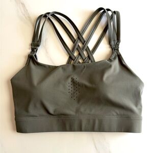 Sweat & Milk Chloé 3 Running Nursing Sports Bra (Dark Olive) Small
